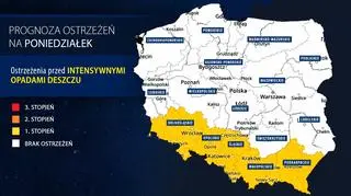 Prognoza zagrożeń na poniedziałek 30.08