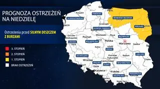 Prognoza zagrożeń IMGW na niedzielę