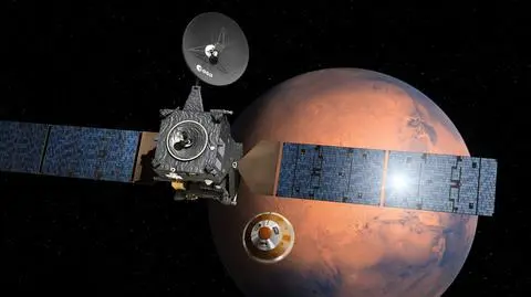 Sonda Trace Gas Orbiter na orbicie Marsa - wizja artysty