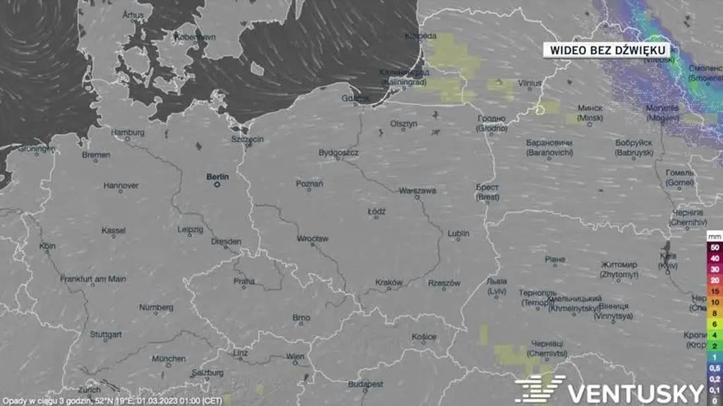 Prognozowane opady w kolejnych dniach