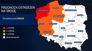 Prognoza zagrożeń IMGW na środę