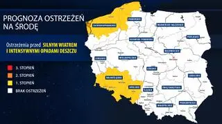 Prognoza zagrożeń IMGW na środę