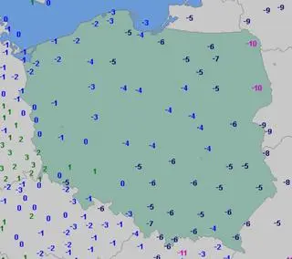 Temperatura minimalna w środę 29 grudnia 