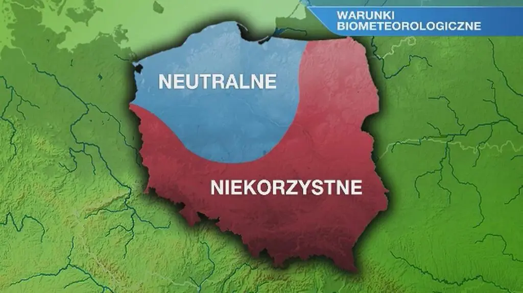 Warunki biometeorologiczne w poniedziałek