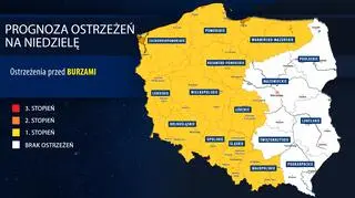 Prognoza zagrożeń IMGW na niedzielę