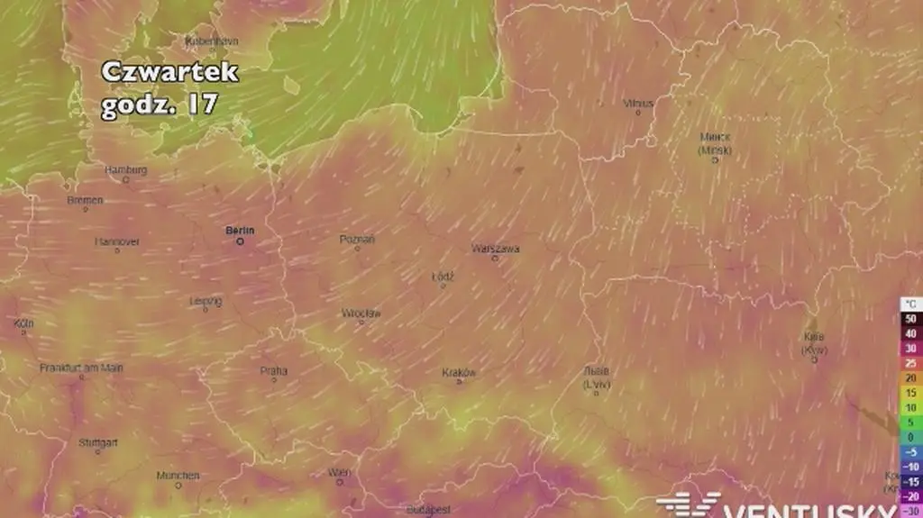 Temperatura w najbliższych dniach (ventusky