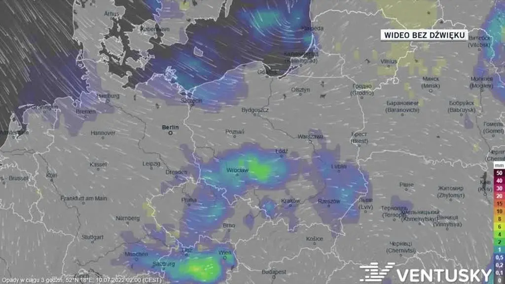 Prognoza opadów na kolejne dni