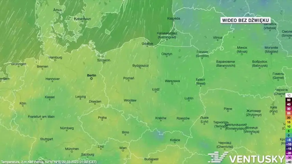 Prognozowana temperatura w dniach 22-26