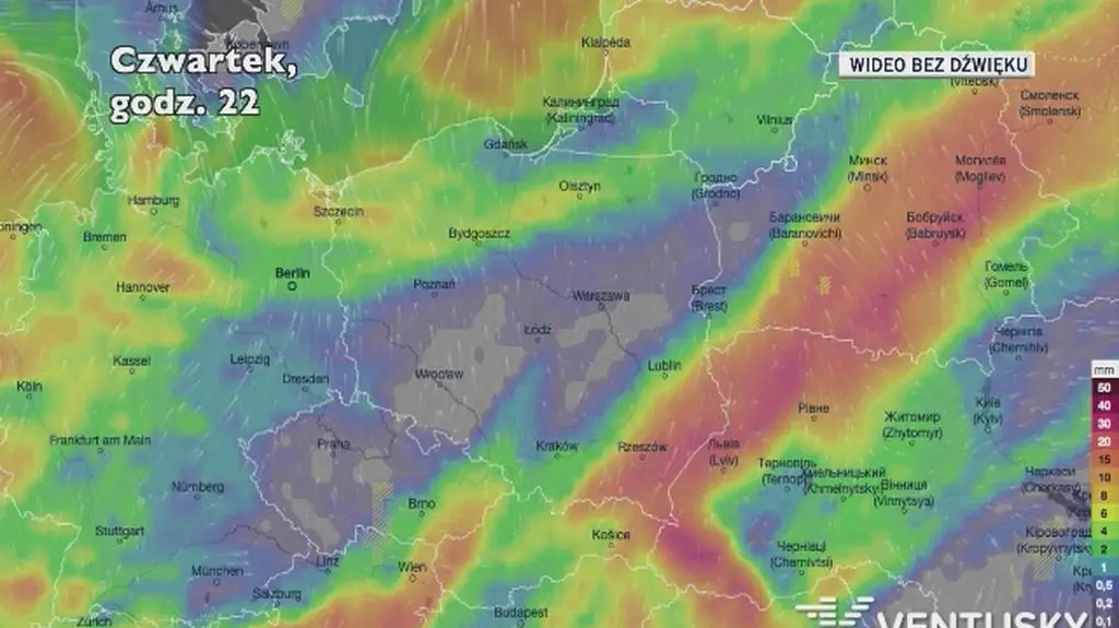 Prognozowane opady deszczu w najbliższych dniach