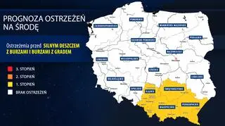 Prognoza zagrożeń IMGW na środę