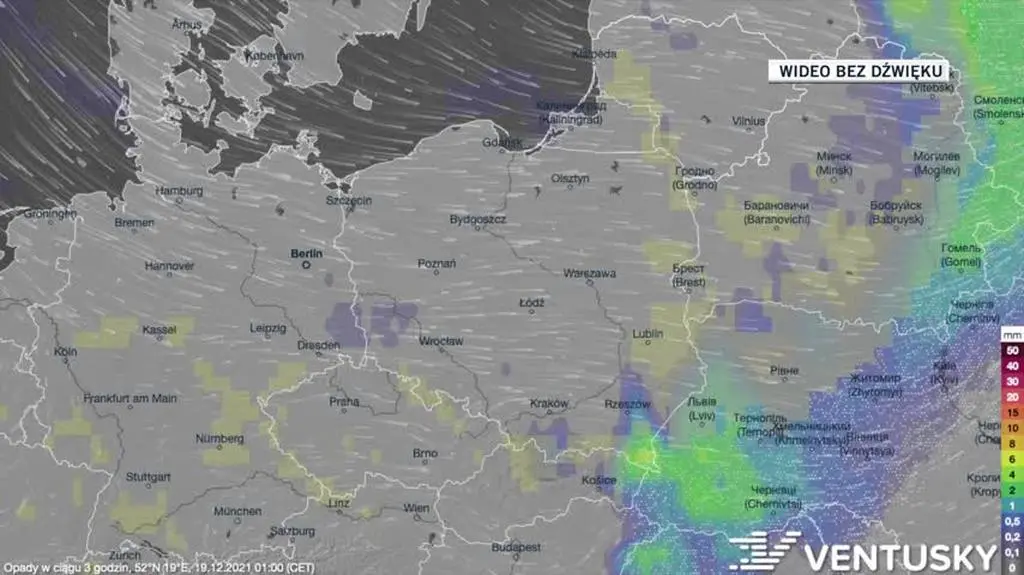 Prognozowane opady w ciągu kolejnych pięciu dni