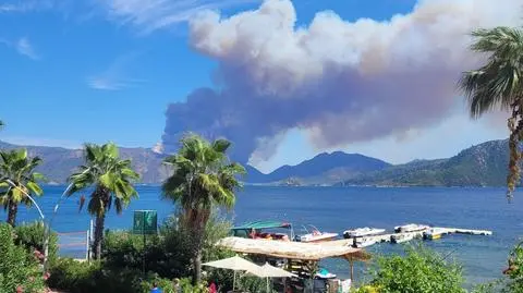 Lecieli gasić pożar, rozbili się w polu. Ogień blisko tureckiego kurortu