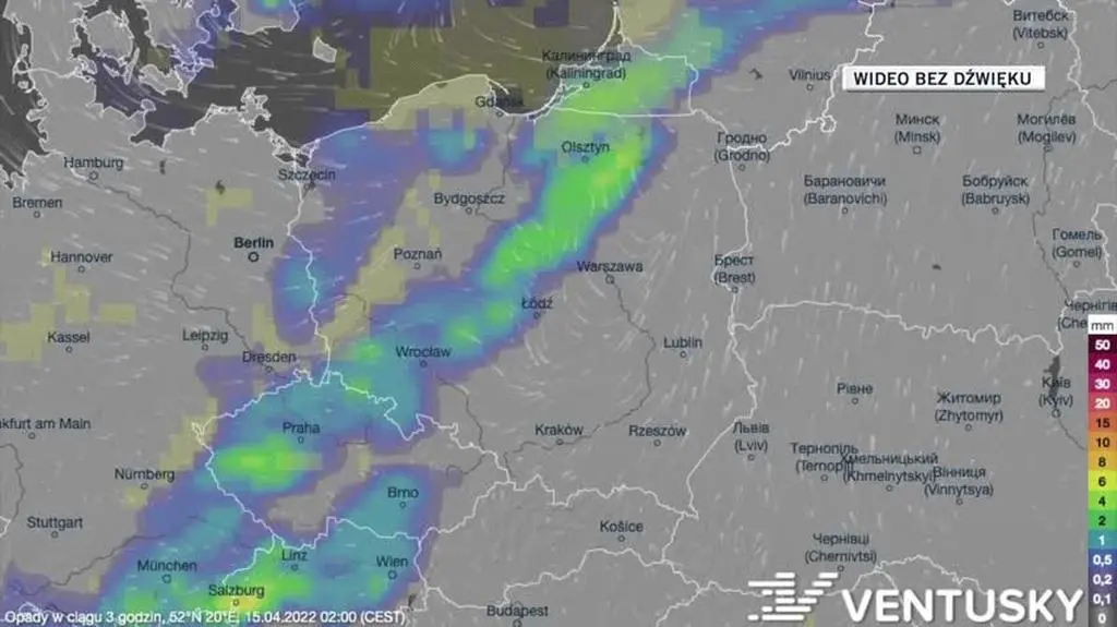 Prognozowane opady w najbliższych dniach
