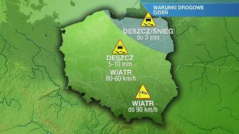 Warunki drogowe w niedzielę