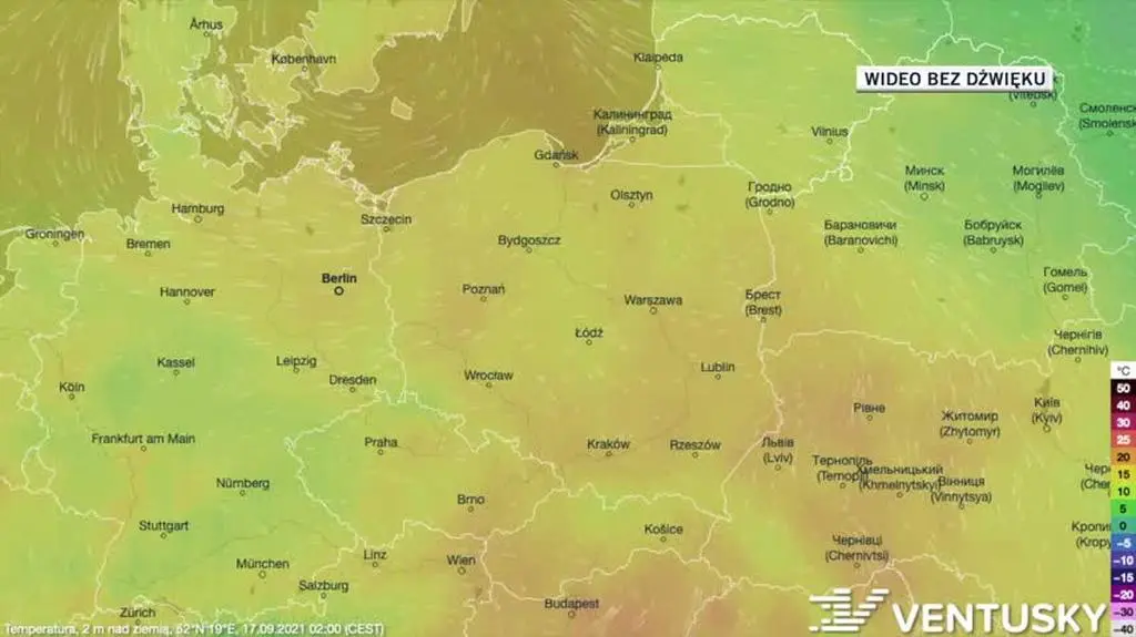 Prognozowana temperatura w ciągu kolejnych dni