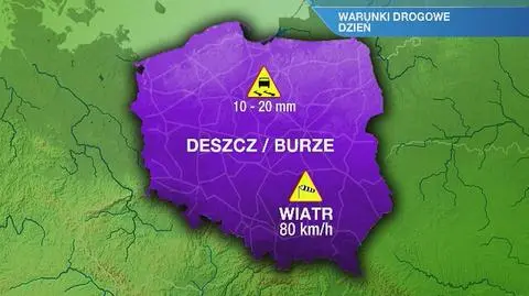 Warunki drogowe w poniedziałek
