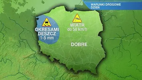 Warunki drogowe w poniedziałek 16