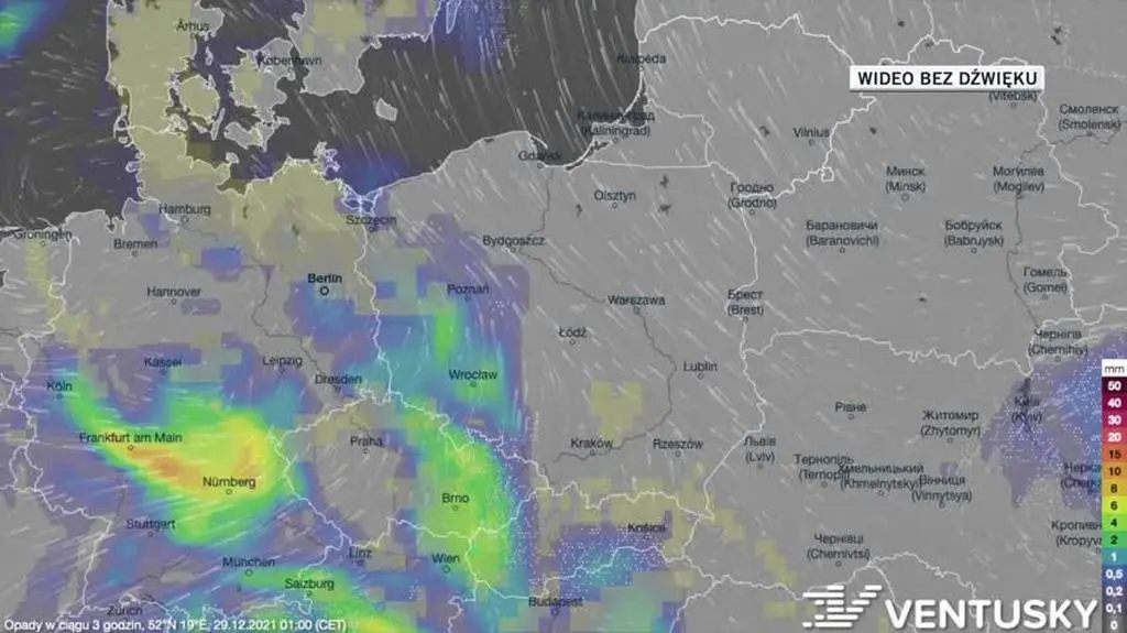 Prognozowane opady w dniach 29