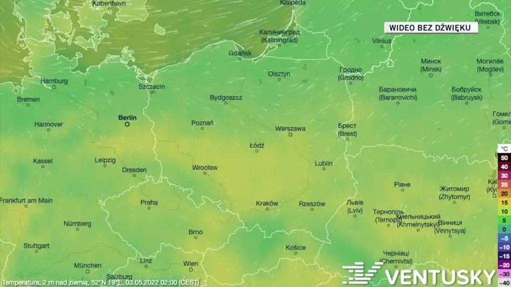 Prognozowana temperatura w kolejnych dniach