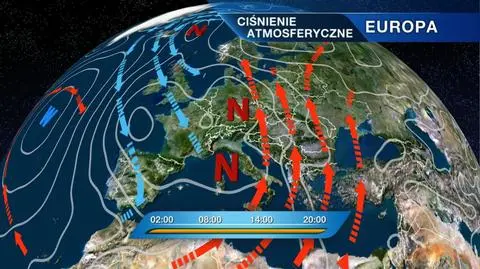 Układ ciśnień nad Europą