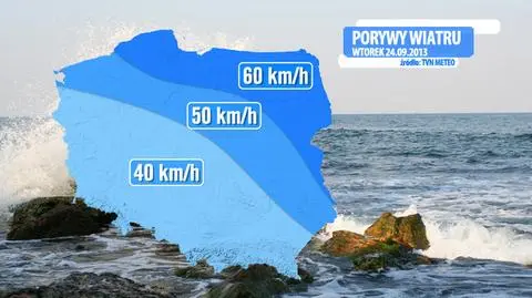 Prognozowane wiatry dla różnych regionów