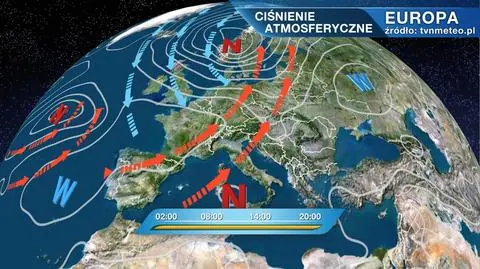 Ciśnienie atmosferyczne i ośrodki baryczne nad Europą