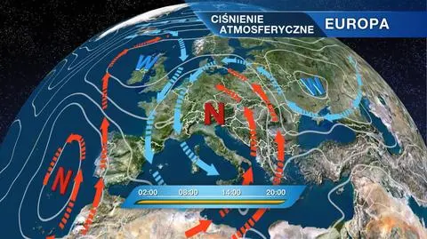Układ ciśnienia nad Europą