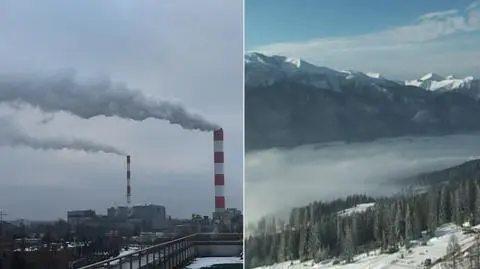 Dym z komina i morze mgieł w dolinach
