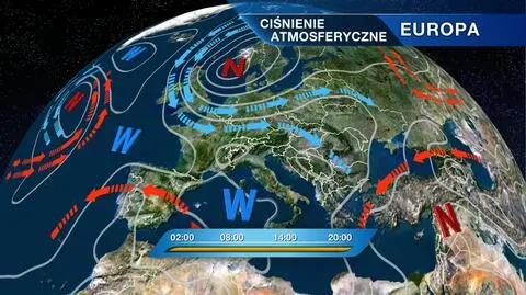 Układ ciśnień nad Europą