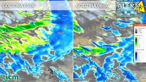 Prognoza opadów deszczu i śniegu