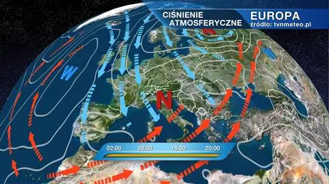 Układ ciśnienia atmosferycznego nad Europą