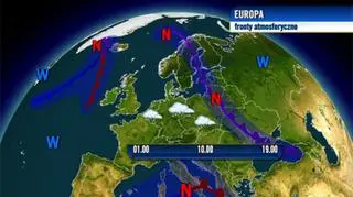 Układ frontów nad Europą