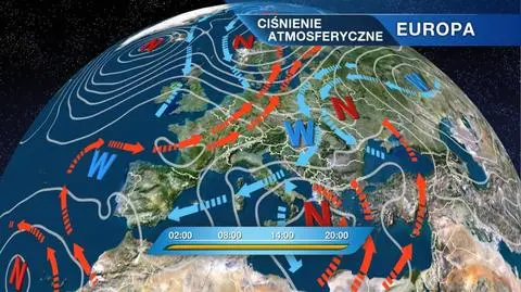 Układa ciśnienia atmoaferycznego w Europie