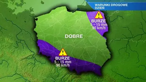 Po południu kierowcy muszą uważać na wyładowania i deszcz