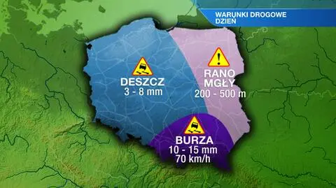W całym kraju pogoda utrudni prowadzenie pojazdów