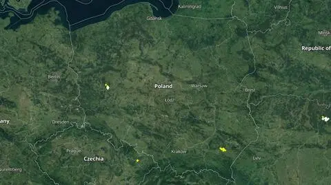 Lokalizacja burz o godzinie 19