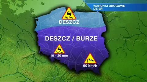 Kierowców czeka jazda po mokrych nawierzchniach