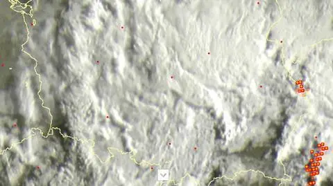 Wyładowania atmosferyczne na terenie Polski o godz. 7.35