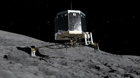 Lądownik Philae na powierzchni komety