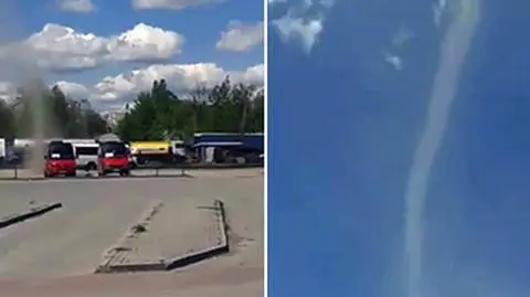Ta "trąba" wirowała na parkingu w Kielcach