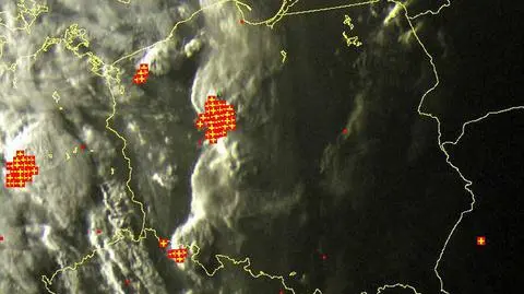 Wyładowania atmosferyczne w Polsce o godz. 20.05