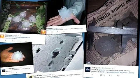 Z nieba spadały lodowe kwiaty. Potężne nawałnice we Włoszech
