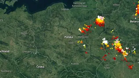 Lokalizacja burz nad Polską
