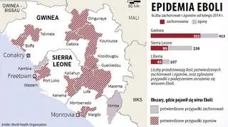 Skala epidemii Eboli na terenie Afryki Zachodniej