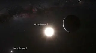 Planeta orbitująca wokół gwiazdy alfa Centauri B. Wizja artysty