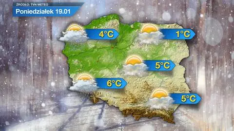 Na wschodzie w poniedziałek będzie pogodnie