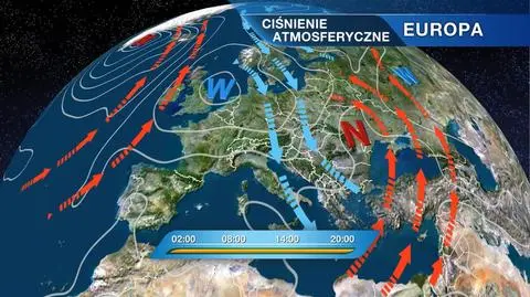 Układ ciśnień w Europie