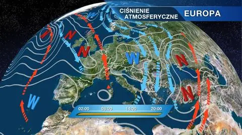 Układ ciśnienia nad Europą