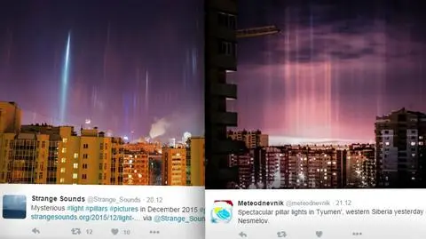 Słupy słoneczne na rosyjskim niebie