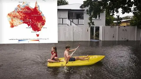 "Powódź stulecia" i żar, przez który płonie busz. Australia w pułapce pogody